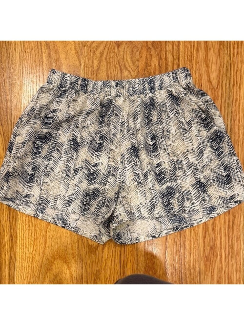 Urban Outfitters Black and Cream Patterned Shorts